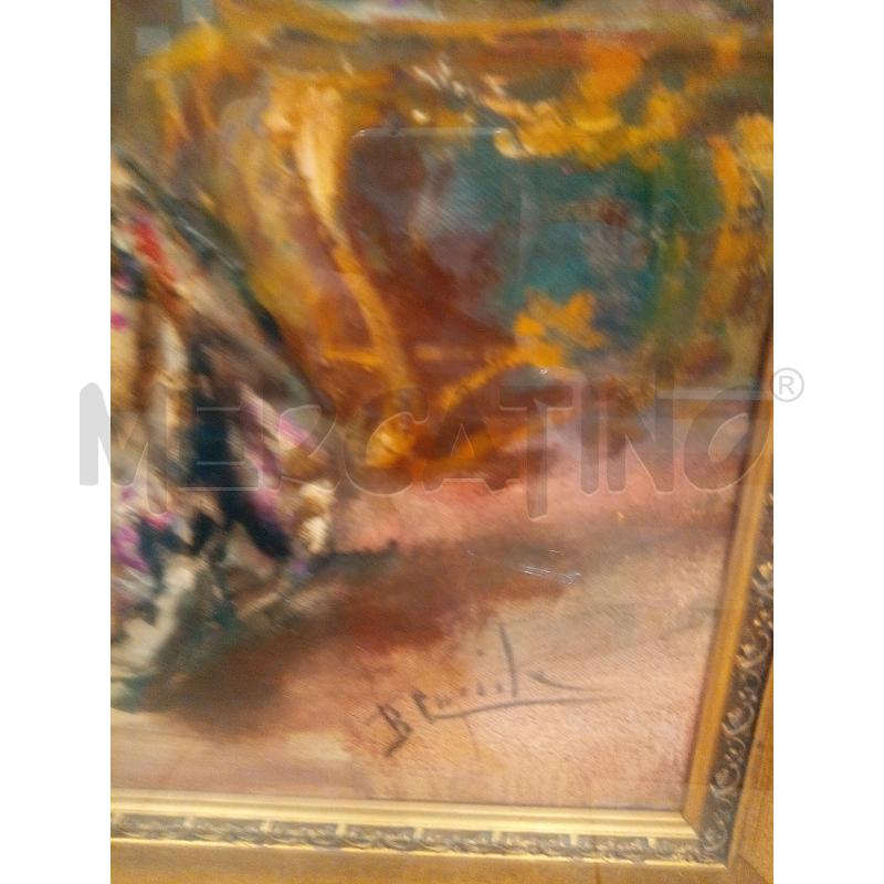 QUADRO OLIO SU TELA DAMA CON CARDINALE | Mercatino dell'Usato Roma porta maggiore 3