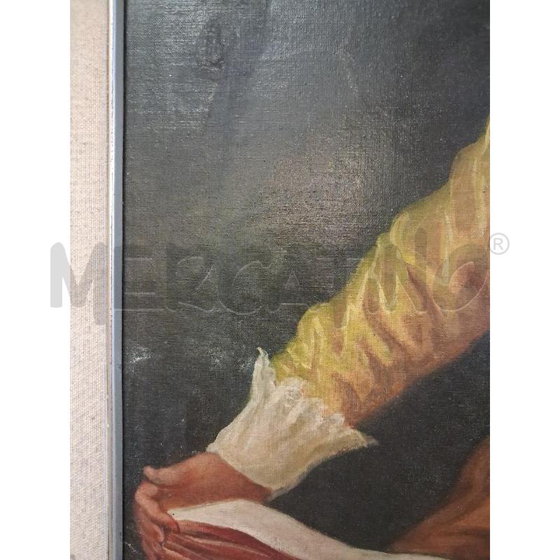 QUADRO OLIO SU TELA DAMA CON LIBRO | Mercatino dell'Usato Roma porta maggiore 4