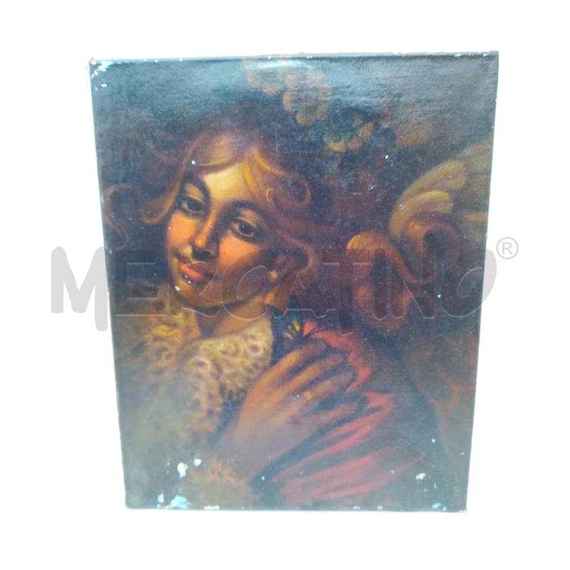 QUADRO OLIO SU TELA DONNA CON FARFALLA | Mercatino dell'Usato Roma porta maggiore 1