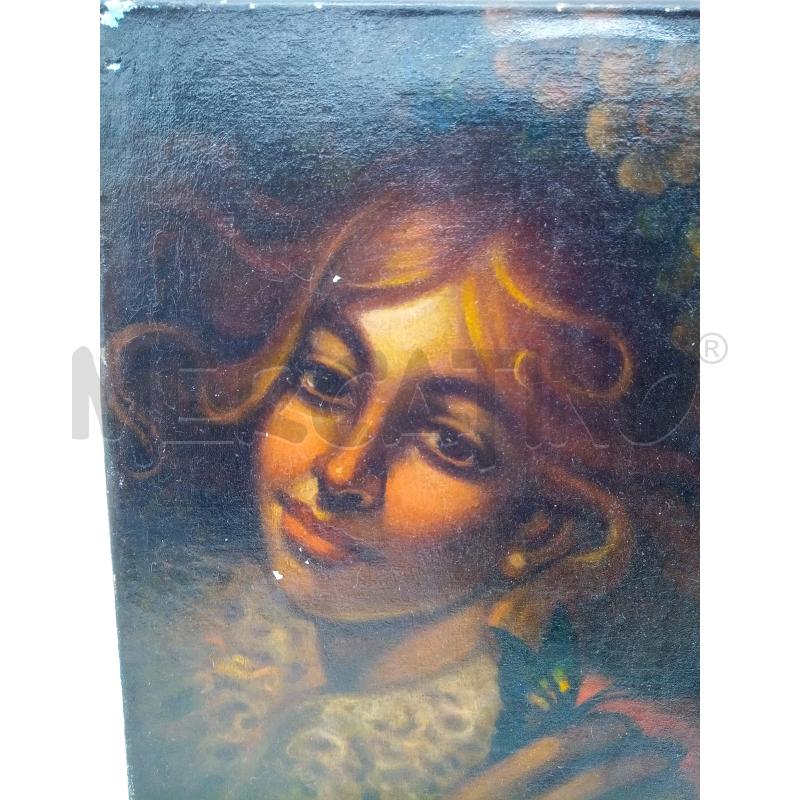 QUADRO OLIO SU TELA DONNA CON FARFALLA | Mercatino dell'Usato Roma porta maggiore 2