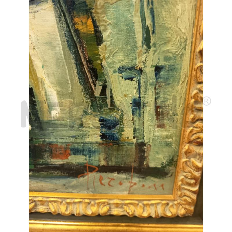 QUADRO OLIO SU TELA EDIFICI ASTRATTI MATERICO  | Mercatino dell'Usato Roma porta maggiore 4