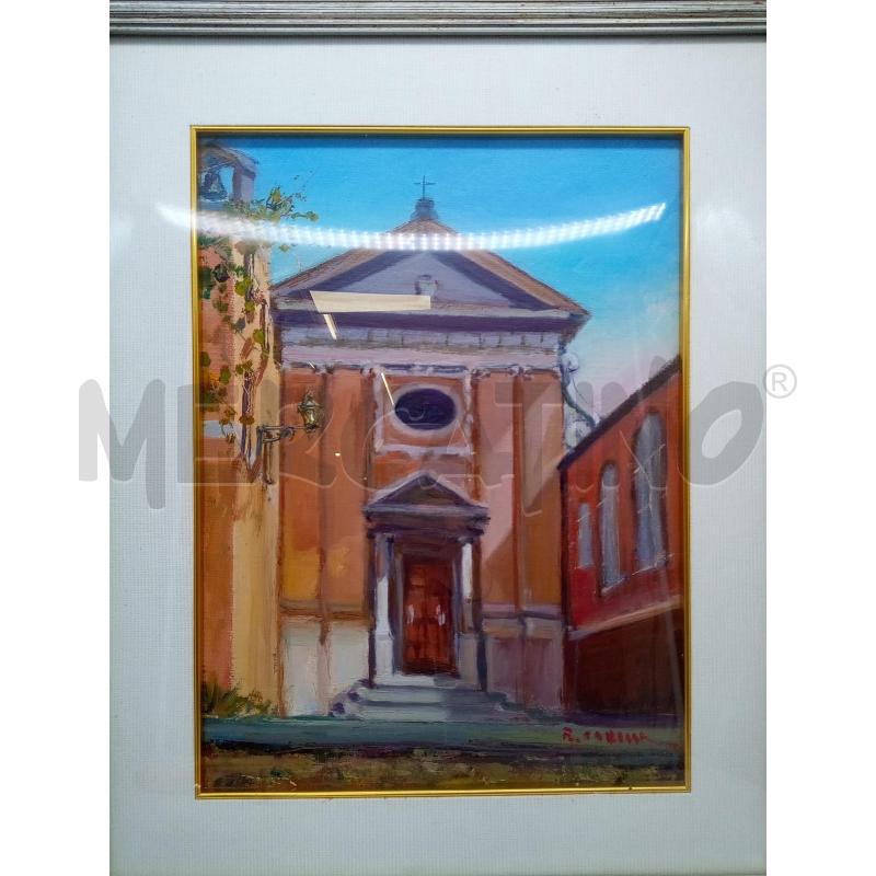 QUADRO OLIO SU TELA FACCIATA CHIESA | Mercatino dell'Usato Roma porta maggiore 2
