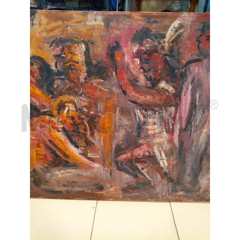 QUADRO OLIO SU TELA FIGURE CHE DISCUTONO | Mercatino dell'Usato Roma porta maggiore 2