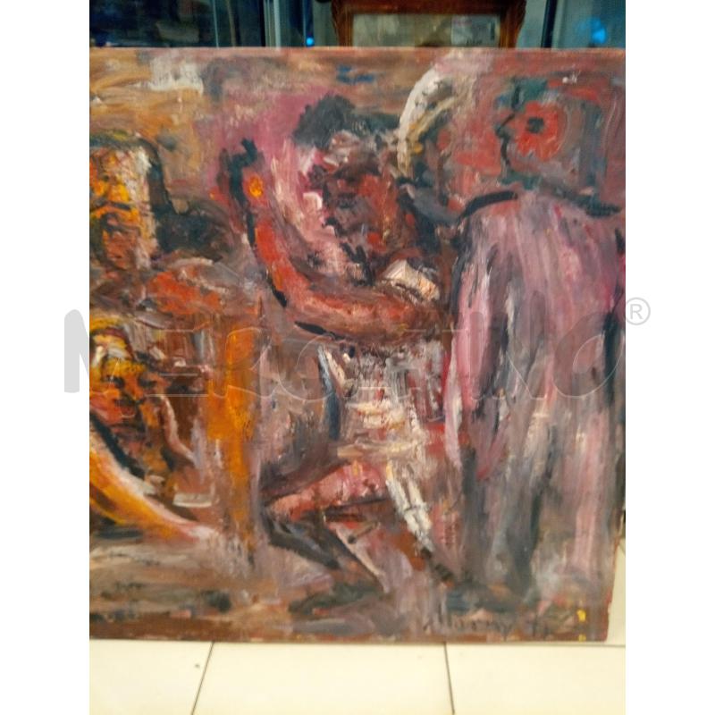 QUADRO OLIO SU TELA FIGURE CHE DISCUTONO | Mercatino dell'Usato Roma porta maggiore 3