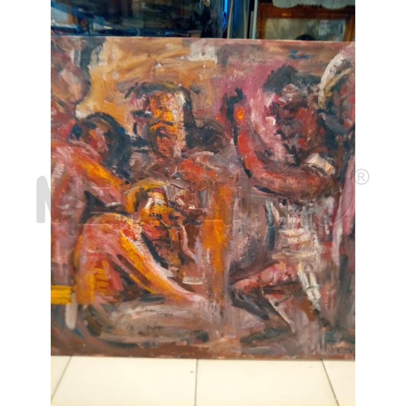 QUADRO OLIO SU TELA FIGURE CHE DISCUTONO | Mercatino dell'Usato Roma porta maggiore 4