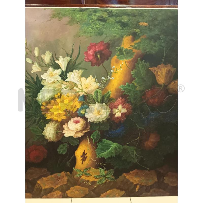 QUADRO OLIO SU TELA FIORI NELLA FORESTA | Mercatino dell'Usato Roma porta maggiore 1