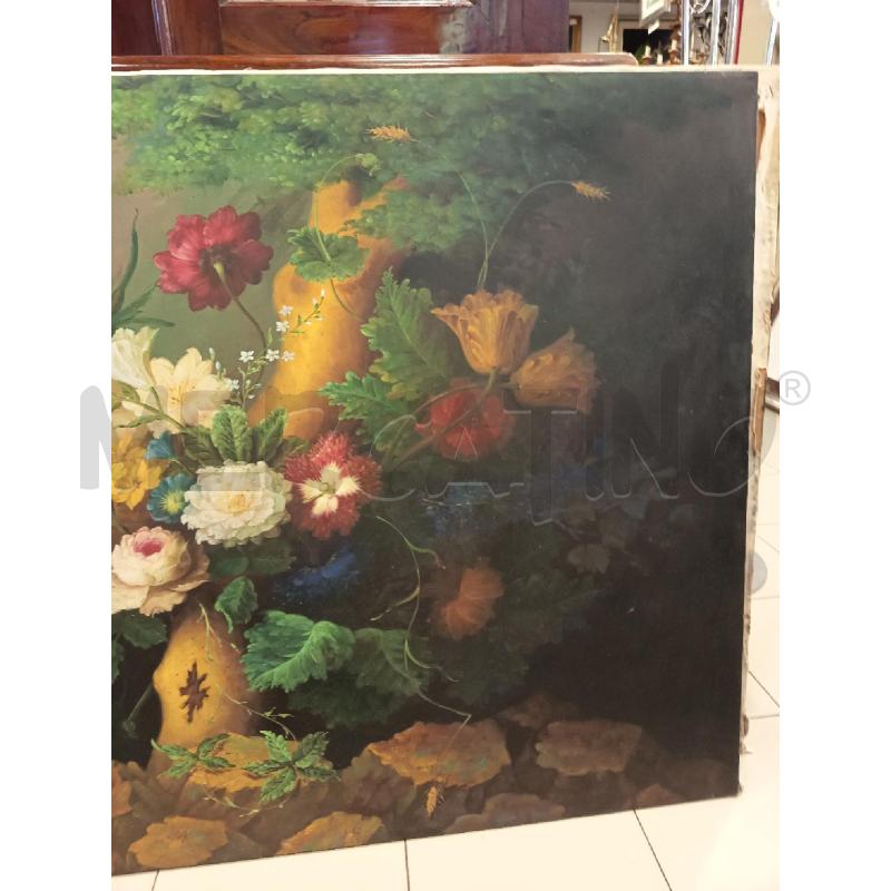 QUADRO OLIO SU TELA FIORI NELLA FORESTA | Mercatino dell'Usato Roma porta maggiore 2