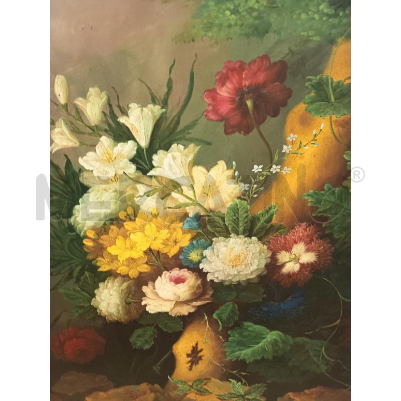 QUADRO OLIO SU TELA FIORI NELLA FORESTA | Mercatino dell'Usato Roma porta maggiore 4