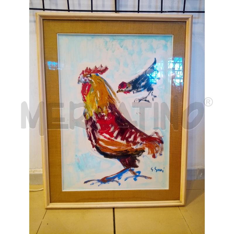 QUADRO OLIO SU TELA GALLO | Mercatino dell'Usato Roma porta maggiore 2