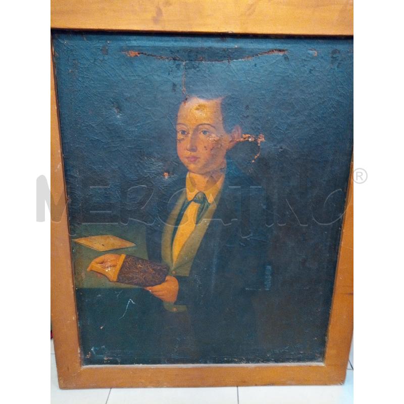 QUADRO OLIO SU TELA GIOVANOTTO EPOCA DA RESTAURARE  | Mercatino dell'Usato Roma porta maggiore 1