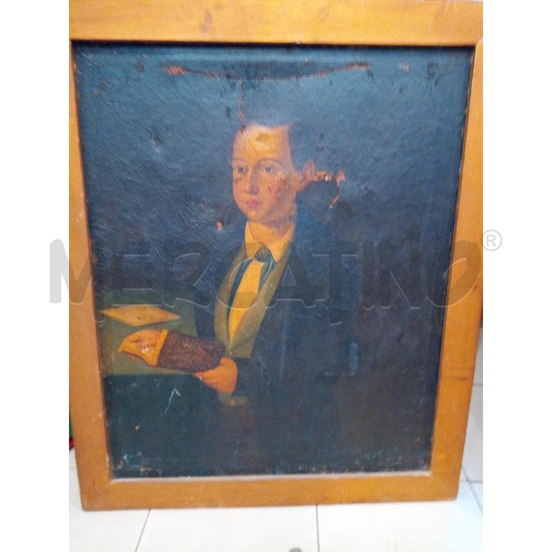 QUADRO OLIO SU TELA GIOVANOTTO EPOCA DA RESTAURARE  | Mercatino dell'Usato Roma porta maggiore 3