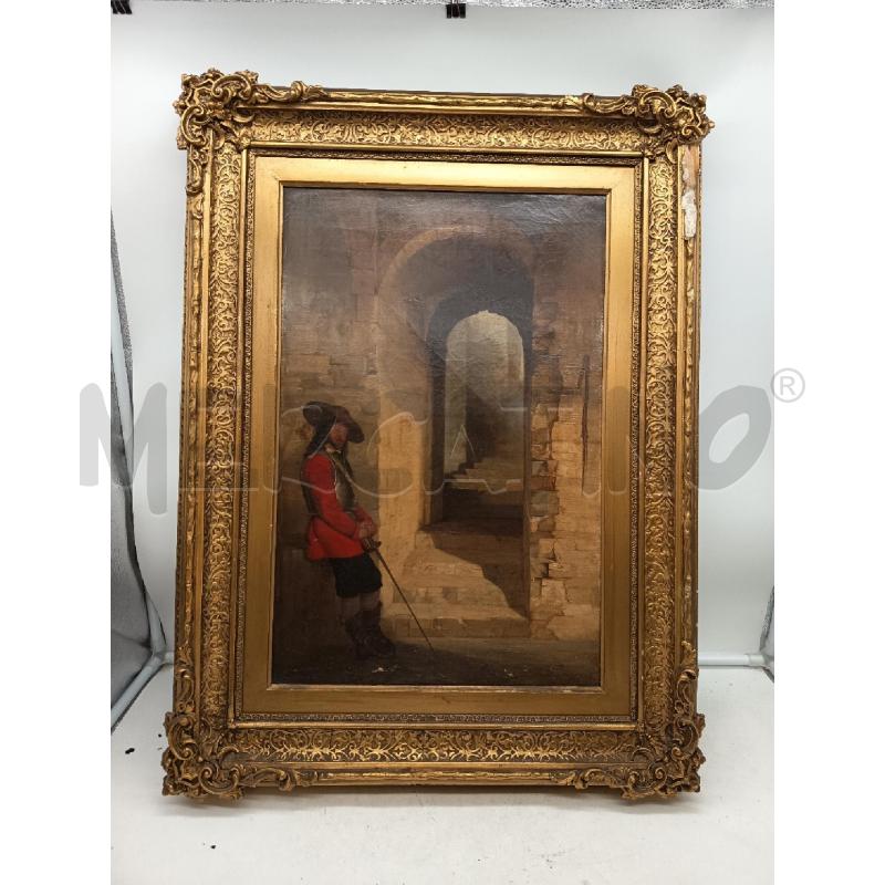 QUADRO OLIO SU TELA GUARDIA IN UNIFORME E ARCO  | Mercatino dell'Usato Roma porta maggiore 1