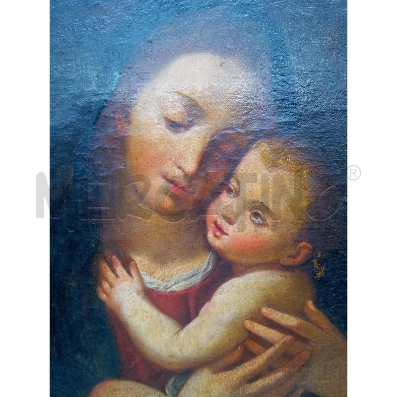 QUADRO OLIO SU TELA MADONNA CON IL BAMBINO EPOCA  | Mercatino dell'Usato Roma porta maggiore 3