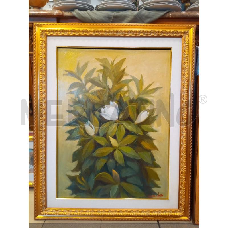 QUADRO OLIO SU TELA MAGNOLIE | Mercatino dell'Usato Roma porta maggiore 1
