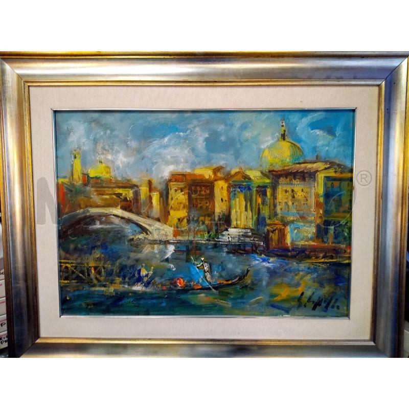 QUADRO OLIO SU TELA MATERICO SCORCIO VENEZIA  | Mercatino dell'Usato Roma porta maggiore 1