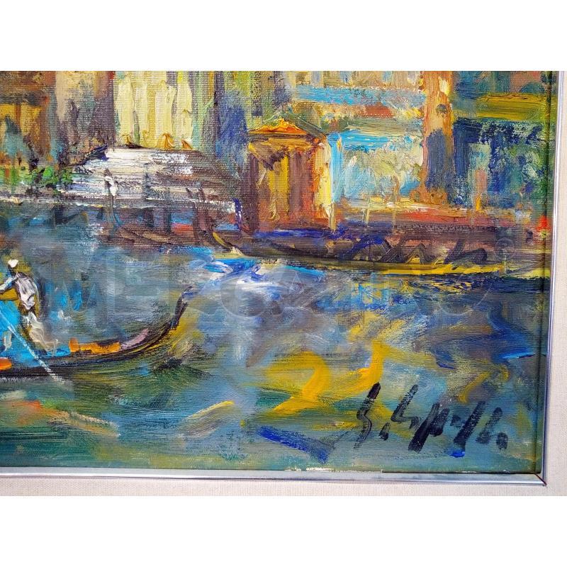 QUADRO OLIO SU TELA MATERICO SCORCIO VENEZIA  | Mercatino dell'Usato Roma porta maggiore 2