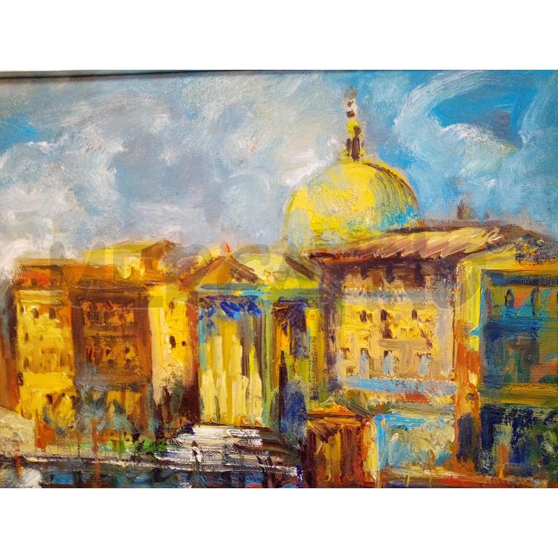QUADRO OLIO SU TELA MATERICO SCORCIO VENEZIA  | Mercatino dell'Usato Roma porta maggiore 4
