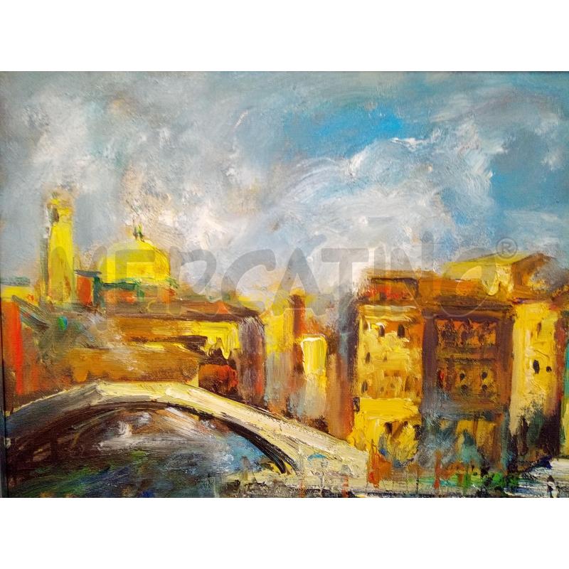 QUADRO OLIO SU TELA MATERICO SCORCIO VENEZIA  | Mercatino dell'Usato Roma porta maggiore 5