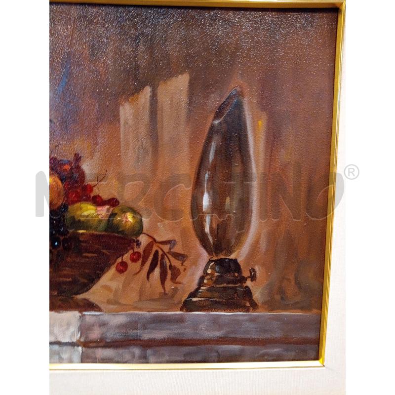 QUADRO OLIO SU TELA NATURA MORTA | Mercatino dell'Usato Roma porta maggiore 3