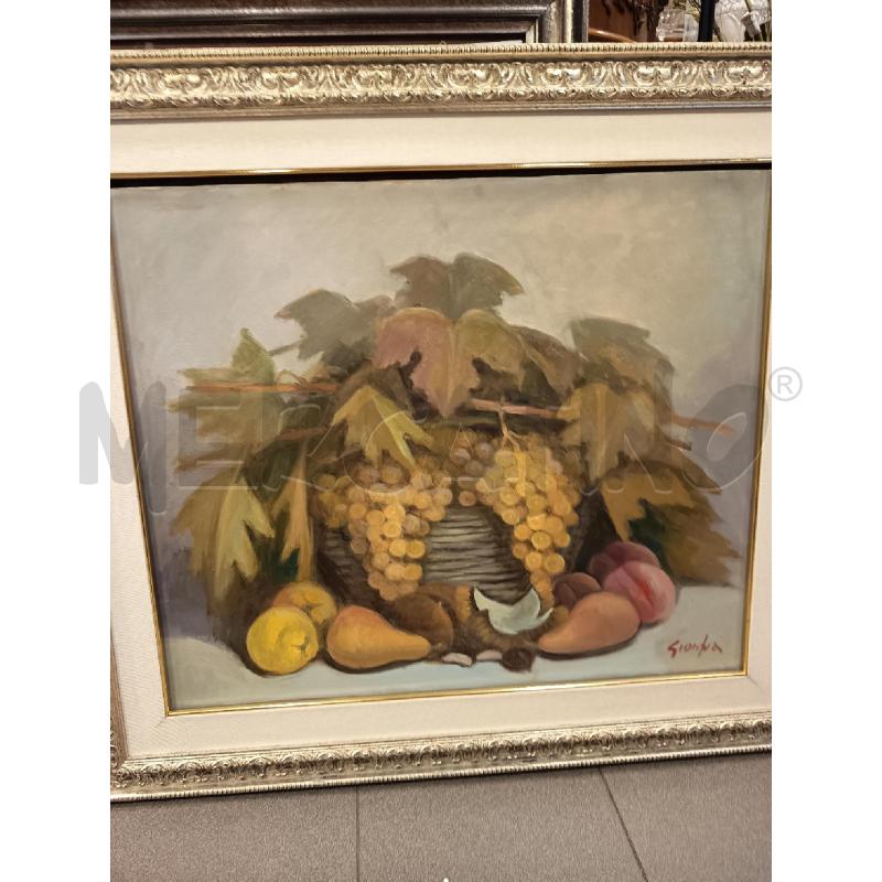 QUADRO OLIO SU TELA NATURA MORTA  | Mercatino dell'Usato Roma porta maggiore 1