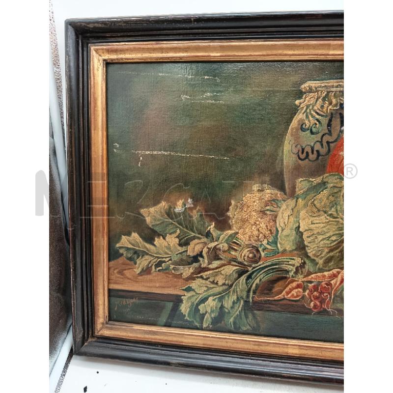 QUADRO OLIO SU TELA NATURA MORTA VERDURE DIFETTI | Mercatino dell'Usato Roma porta maggiore 2