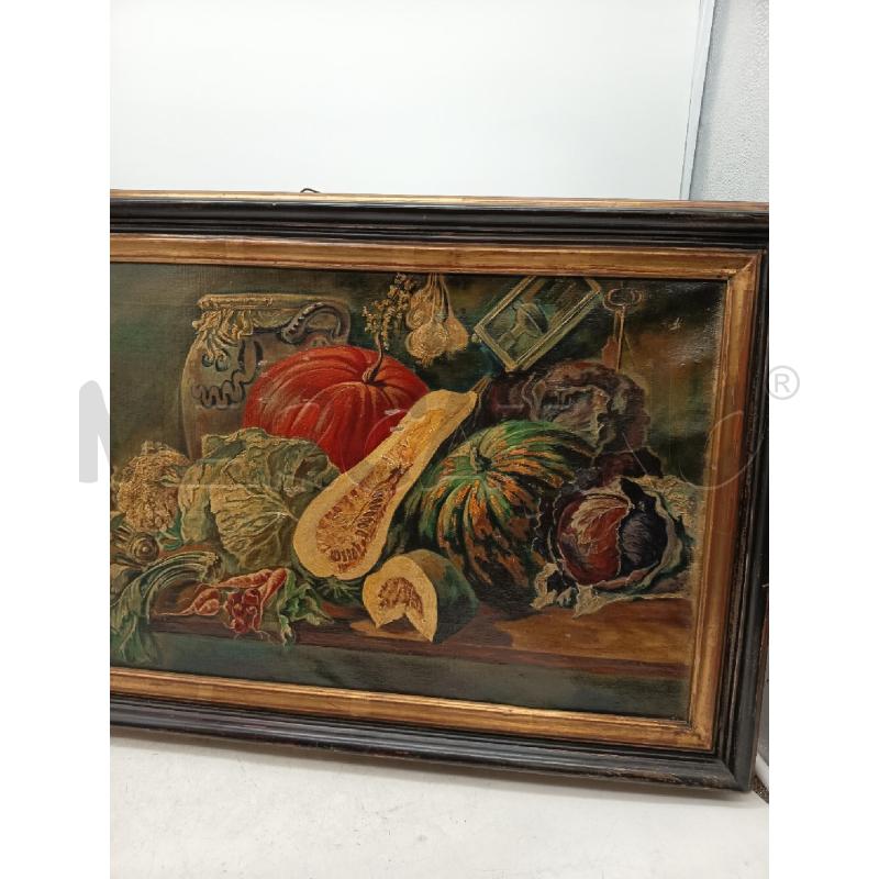 QUADRO OLIO SU TELA NATURA MORTA VERDURE DIFETTI | Mercatino dell'Usato Roma porta maggiore 3