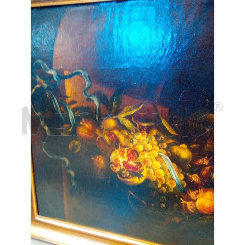 QUADRO OLIO SU TELA NAT MORTA FRUTTA VERDURA | Mercatino dell'Usato Roma porta maggiore 2