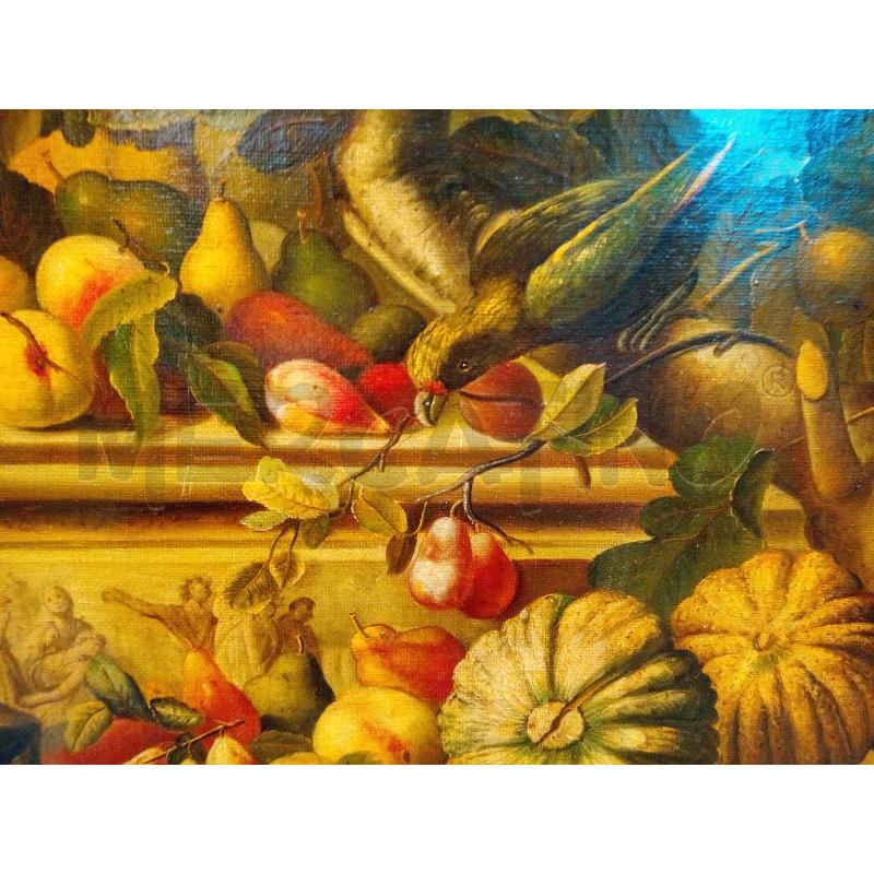 QUADRO OLIO SU TELA NAT MORTA SCIMMIA E PAPPAGALLO | Mercatino dell'Usato Roma porta maggiore 4
