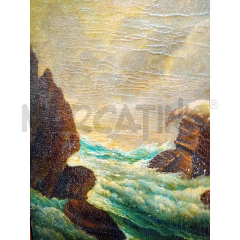 QUADRO OLIO SU TELA NAUFRAGIO EPOCA | Mercatino dell'Usato Roma porta maggiore 4
