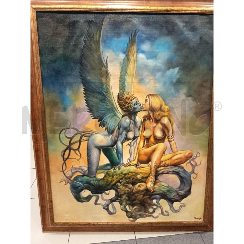 QUADRO OLIO SU TELA NUDI FEMMILINILI  | Mercatino dell'Usato Roma porta maggiore 1