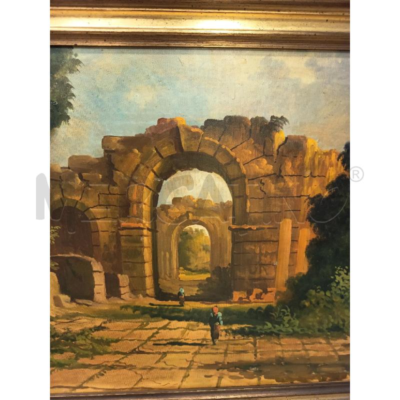 QUADRO OLIO SU TELA OLIO SU TELA CAPRICCIO ARCHITETTONICO  | Mercatino dell'Usato Roma porta maggiore 4