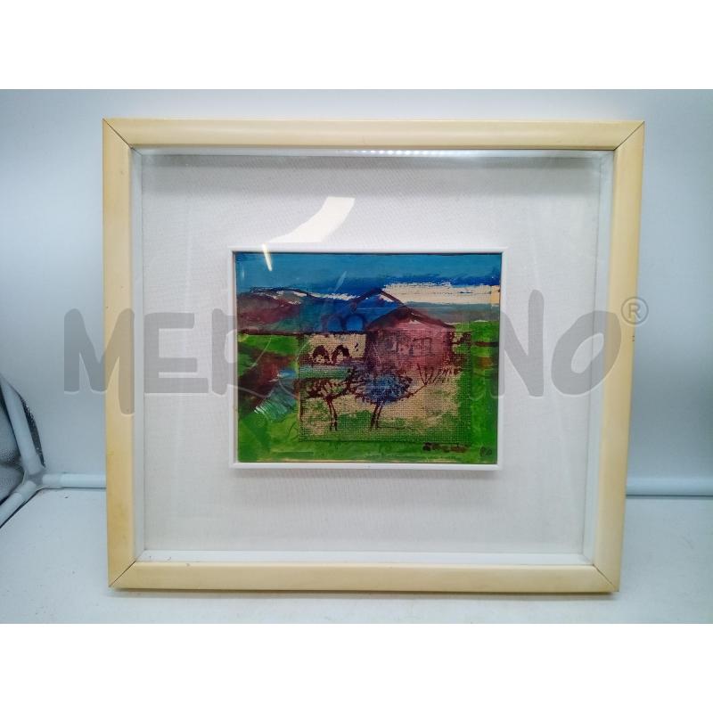 QUADRO OLIO SU TELA PAESAGGIO CASETTA | Mercatino dell'Usato Roma porta maggiore 1