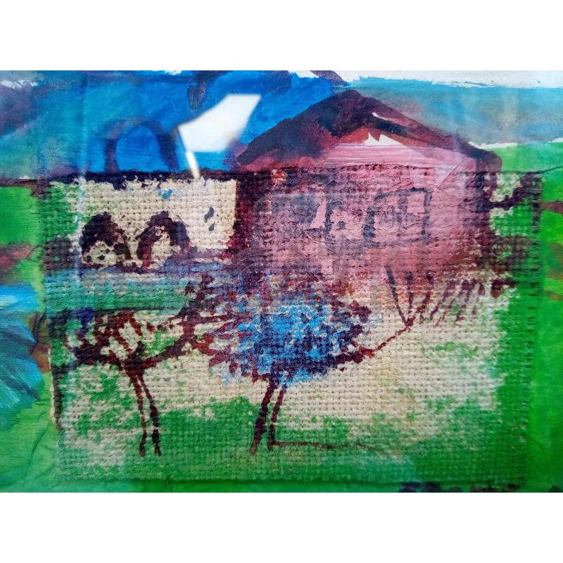 QUADRO OLIO SU TELA PAESAGGIO CASETTA | Mercatino dell'Usato Roma porta maggiore 4