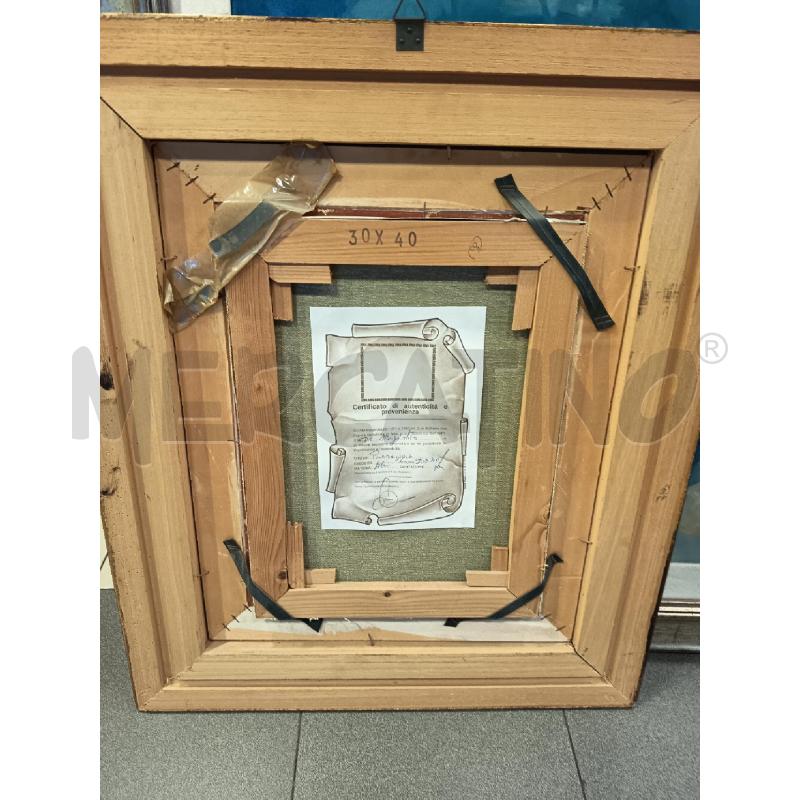 QUADRO OLIO SU TELA PAESAGGIO TONI AZZURRO MARRONE | Mercatino dell'Usato Roma porta maggiore 4