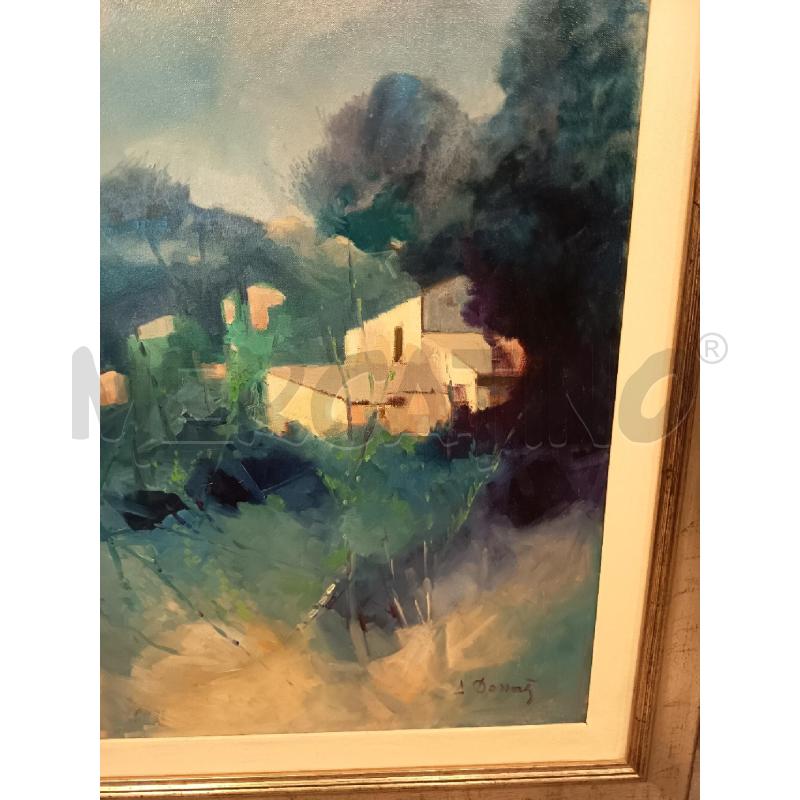 QUADRO OLIO SU TELA PAESAGGIO TONI BLU  | Mercatino dell'Usato Roma porta maggiore 2
