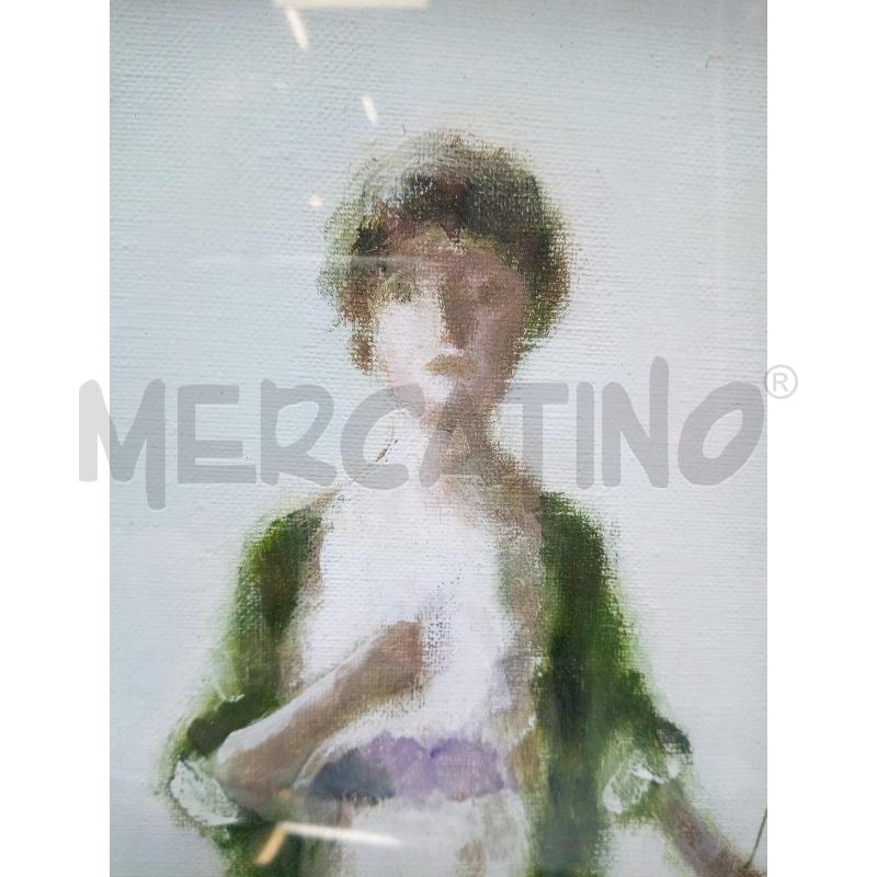 QUADRO OLIO SU TELA PASTORELLO CON PECORA | Mercatino dell'Usato Roma porta maggiore 2