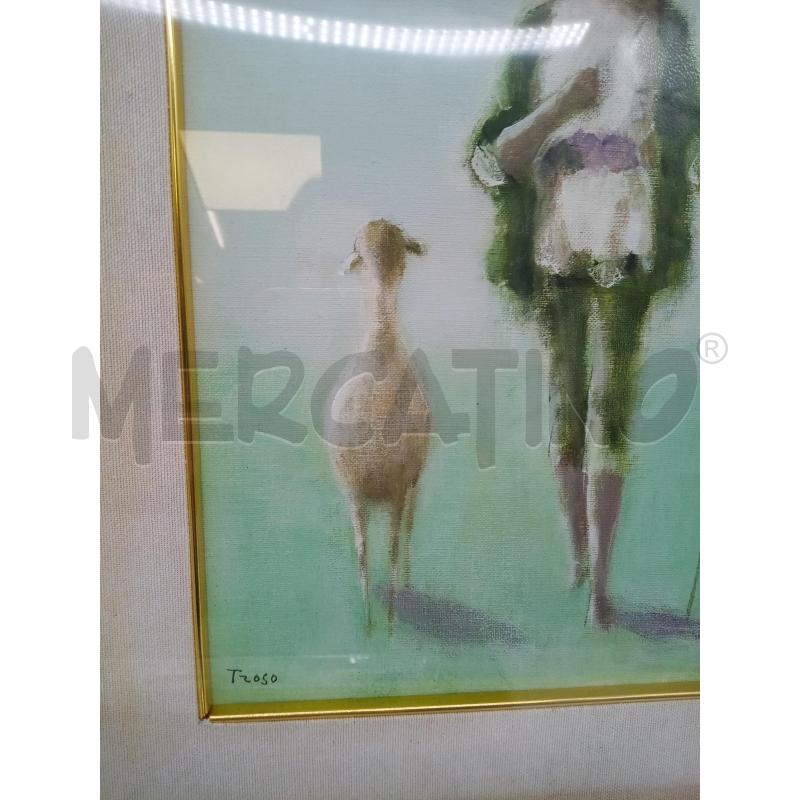 QUADRO OLIO SU TELA PASTORELLO CON PECORA | Mercatino dell'Usato Roma porta maggiore 4