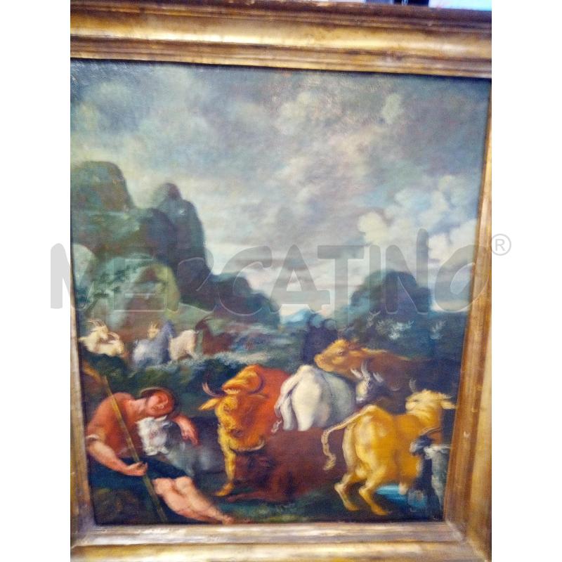 QUADRO OLIO SU TELA PASTORE CON ARMENTI EPOCA  | Mercatino dell'Usato Roma porta maggiore 4