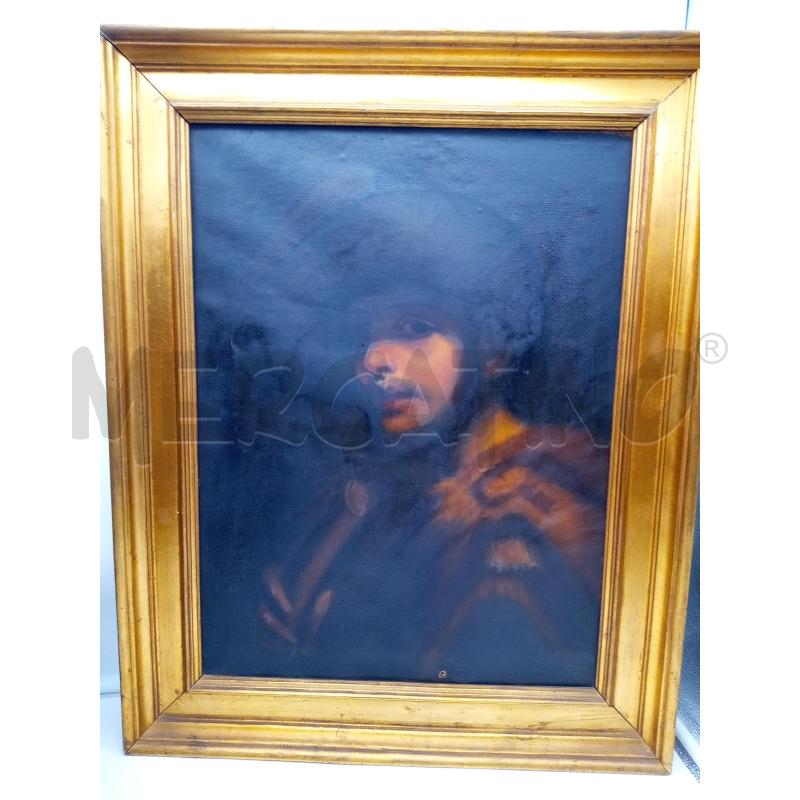 QUADRO OLIO SU TELA PASTORE MUSICO  | Mercatino dell'Usato Roma porta maggiore 3