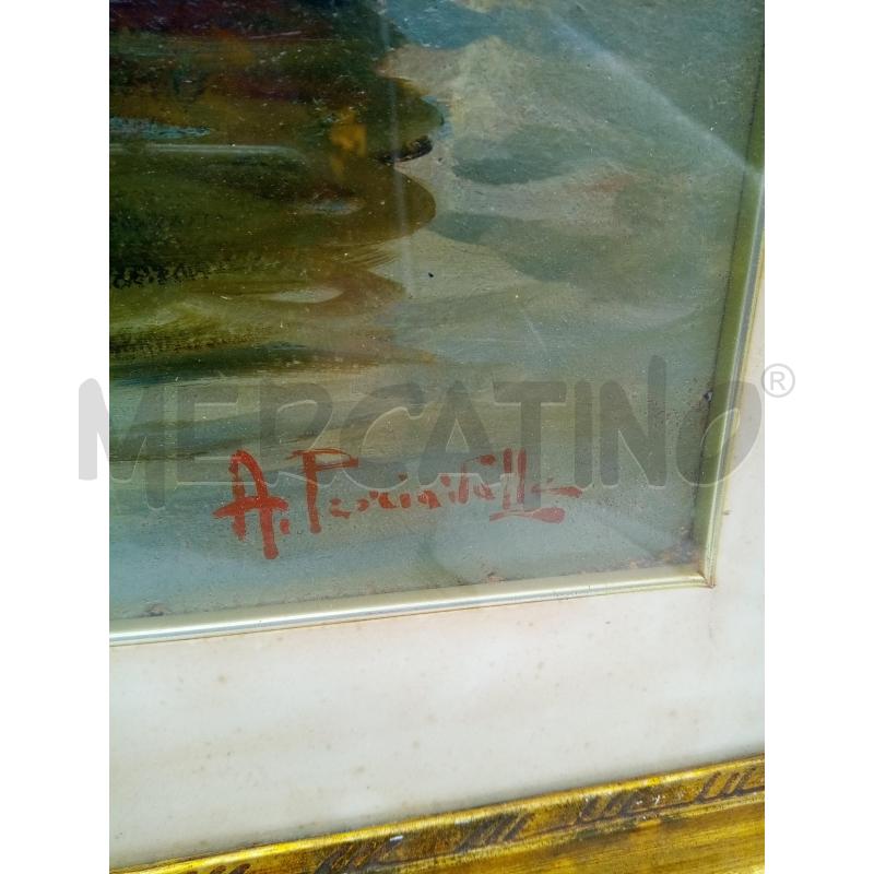 QUADRO OLIO SU TELA PESCATORI IN BARCA | Mercatino dell'Usato Roma porta maggiore 3