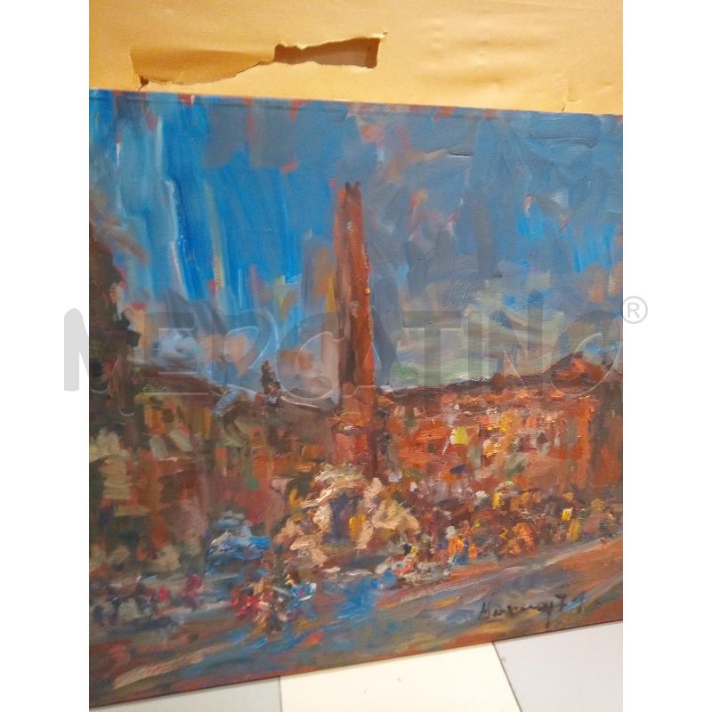 QUADRO OLIO SU TELA PIAZZA NAVONA  | Mercatino dell'Usato Roma porta maggiore 1