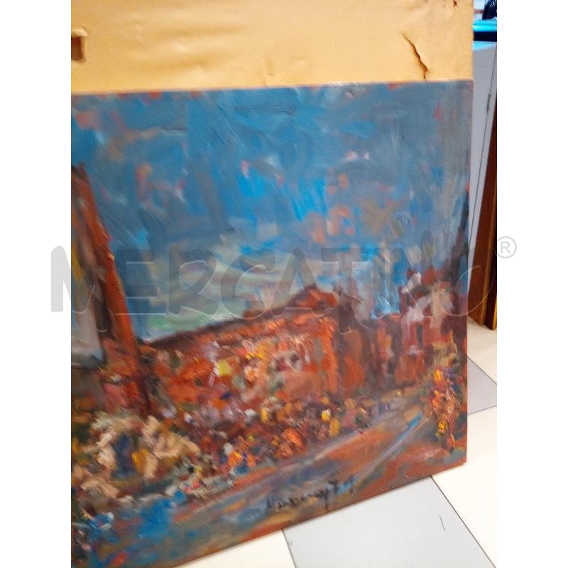 QUADRO OLIO SU TELA PIAZZA NAVONA  | Mercatino dell'Usato Roma porta maggiore 2