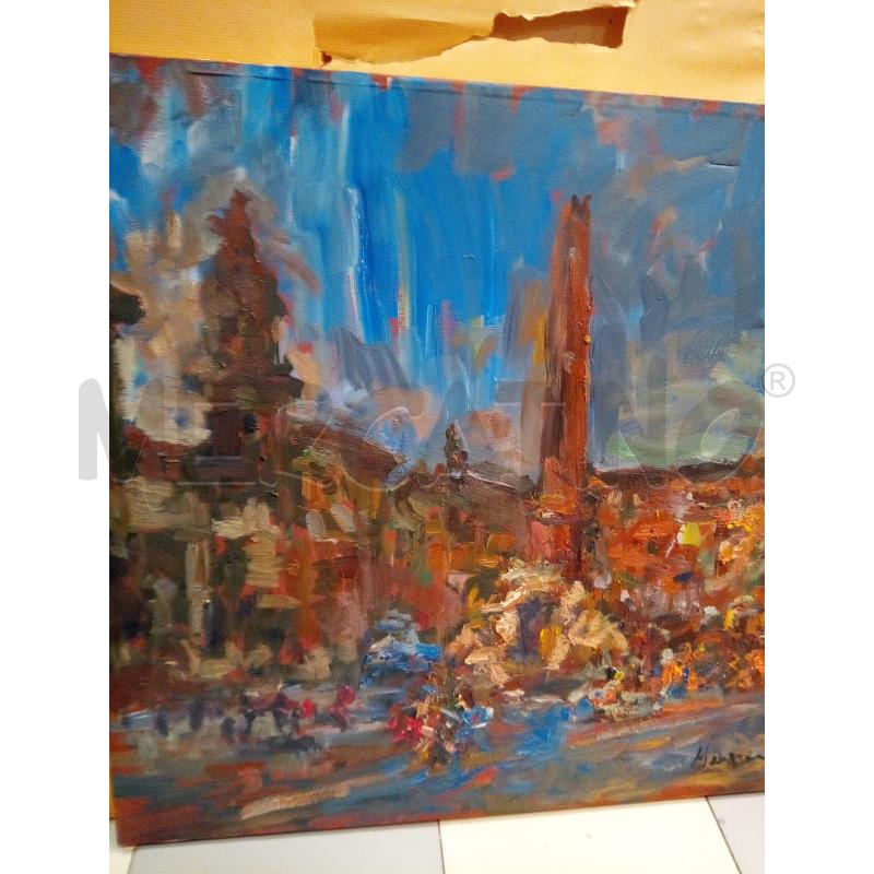 QUADRO OLIO SU TELA PIAZZA NAVONA  | Mercatino dell'Usato Roma porta maggiore 3