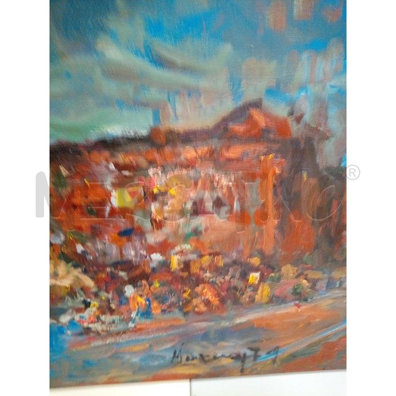 QUADRO OLIO SU TELA PIAZZA NAVONA  | Mercatino dell'Usato Roma porta maggiore 4