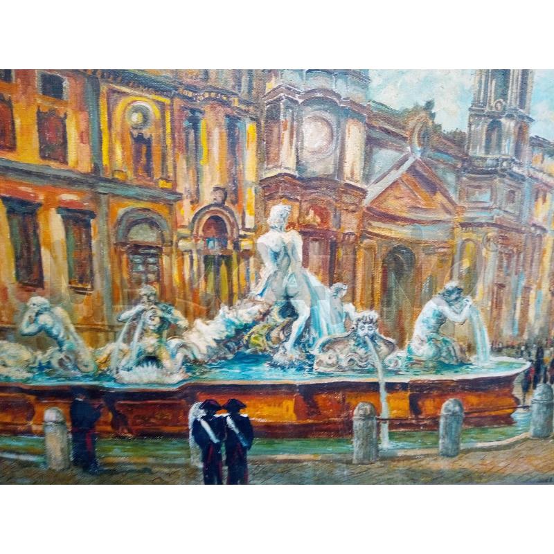 QUADRO OLIO SU TELA PIAZZA NAVONA | Mercatino dell'Usato Roma porta maggiore 3