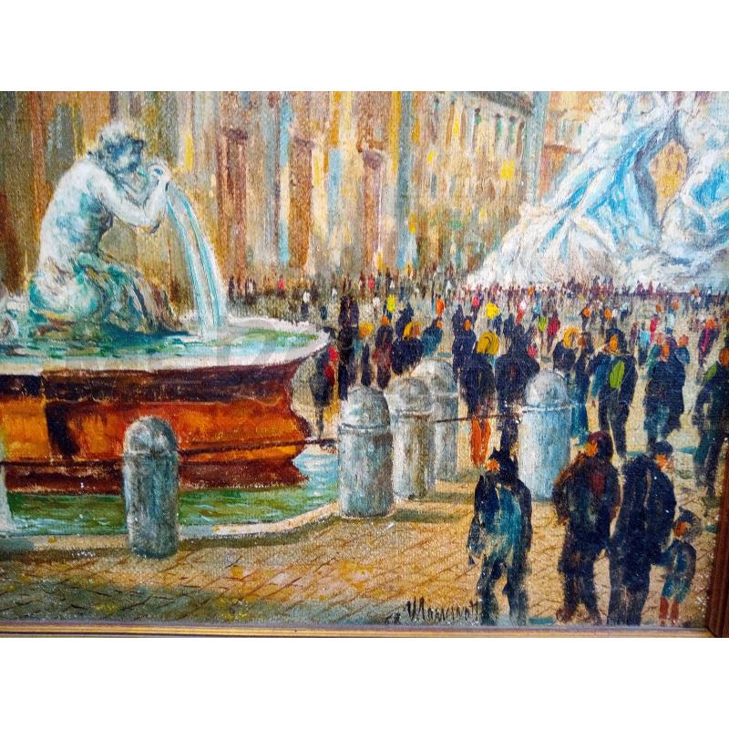 QUADRO OLIO SU TELA PIAZZA NAVONA | Mercatino dell'Usato Roma porta maggiore 4