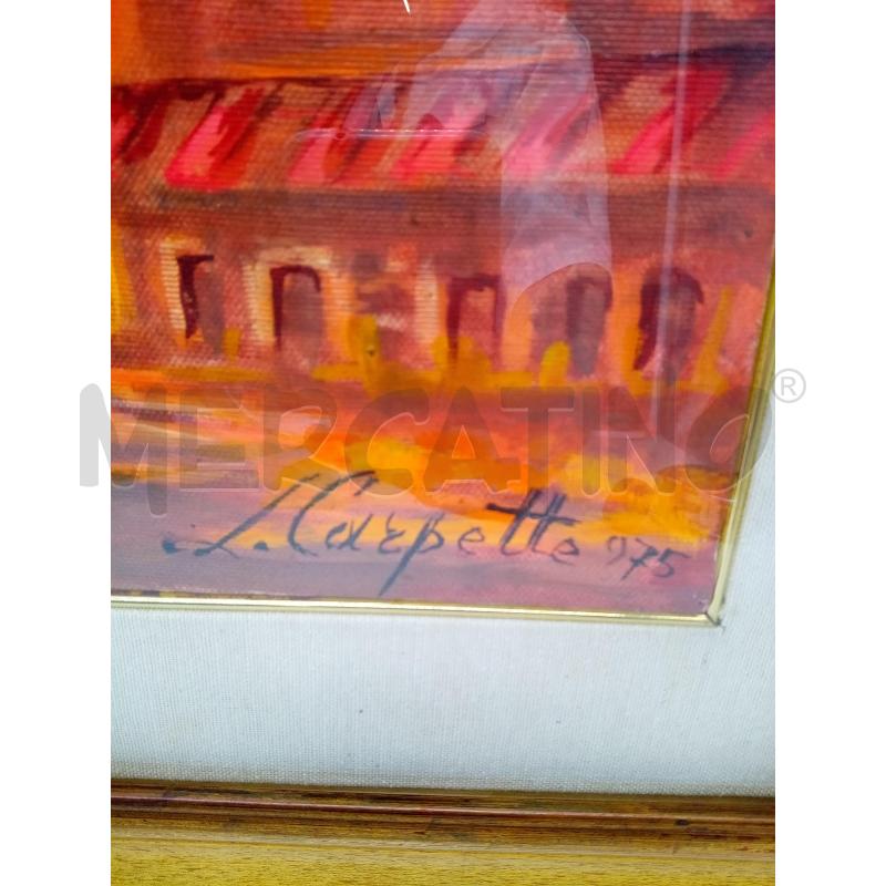 QUADRO OLIO SU TELA PIAZZA PATHEON TONI ROSA | Mercatino dell'Usato Roma porta maggiore 3