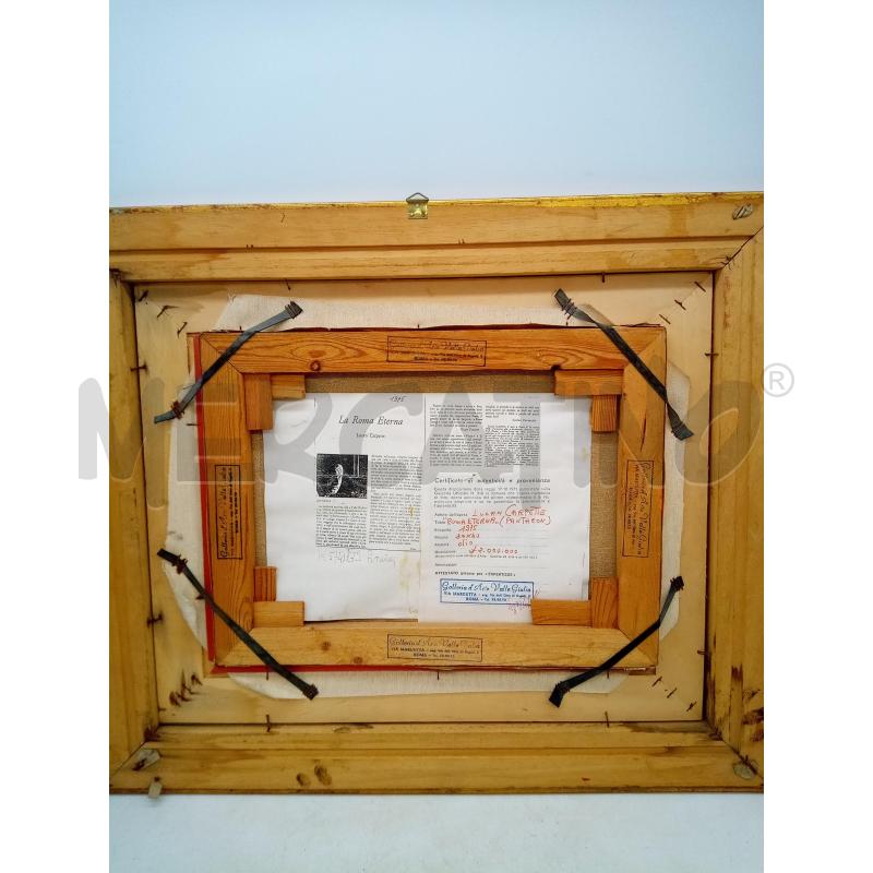 QUADRO OLIO SU TELA PIAZZA PATHEON TONI ROSA | Mercatino dell'Usato Roma porta maggiore 5