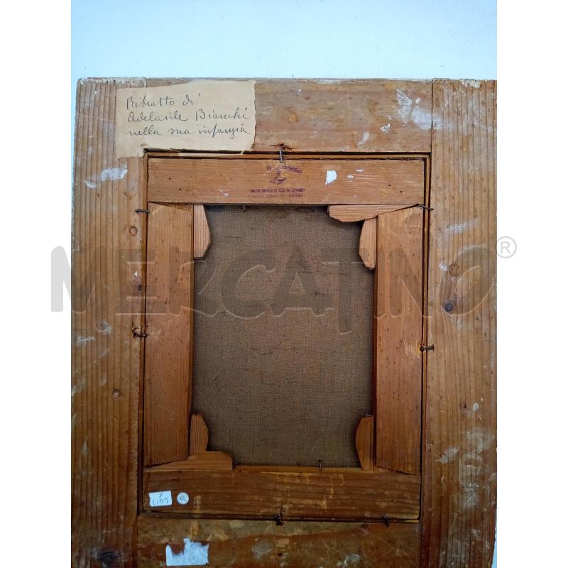 QUADRO OLIO SU TELA RAGAZZA CON FIORI | Mercatino dell'Usato Roma porta maggiore 5
