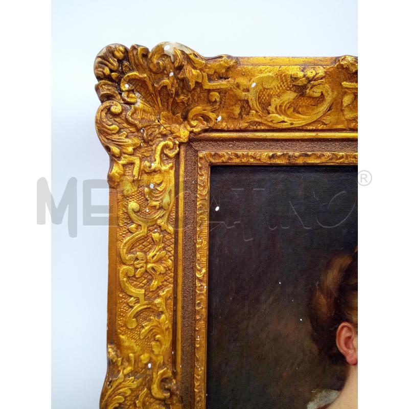 QUADRO OLIO SU TELA RAGAZZA CON VESTITO AZZURRO | Mercatino dell'Usato Roma porta maggiore 4